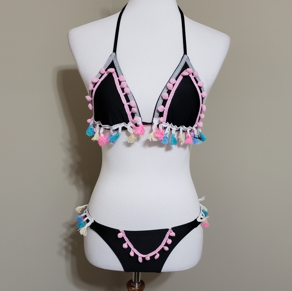 Itty bitty tassel bikini
